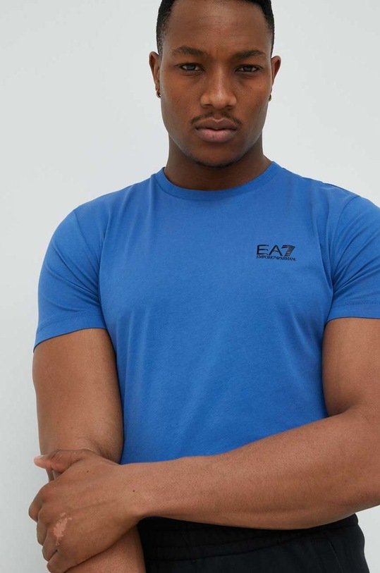 Бавовняна футболка EA7 Emporio Armani блакитний 8NPT51.PJM9Z