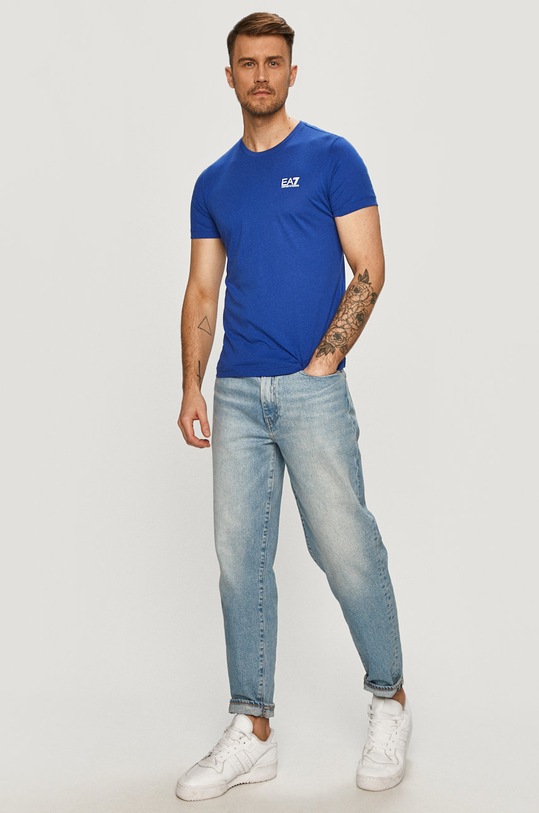 Bavlnené tričko EA7 Emporio Armani 8NPT51.PJM9Z tmavomodrá AA00