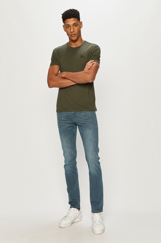EA7 Emporio Armani t-shirt bawełniany 8NPT51.PJM9Z 8NPT51.PJM9Z zielony AA00