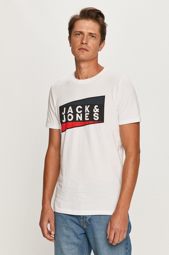 Jack & Jones - T-shirt nadruk biały 12172246