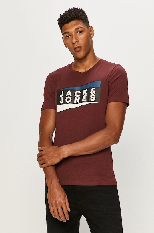 Jack & Jones - T-shirt nadruk fioletowy 12172246