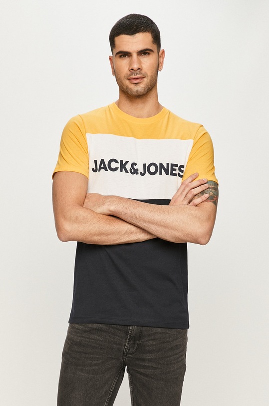 Jack & Jones - T-shirt nadruk żółty 12173968