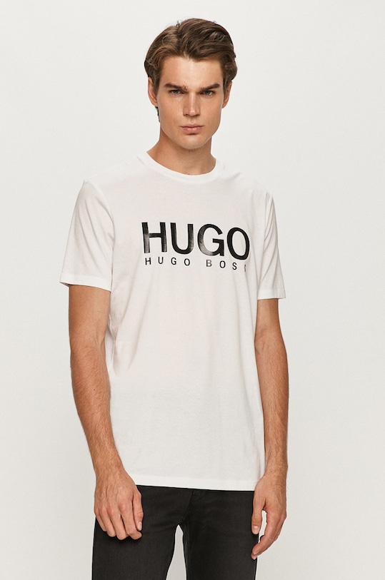 HUGO t-shirt 50387414.NOS nadruk biały 50387414.NOS