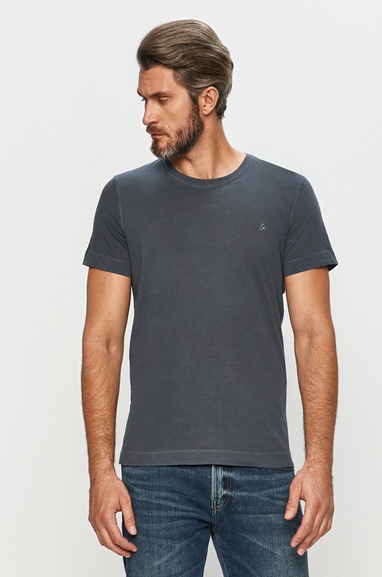 Jack & Jones - Tricou uni bleumarin 12175520