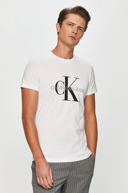 Calvin Klein Jeans - T-shirt J30J314314.NOS nadruk biały J30J314314.NOS