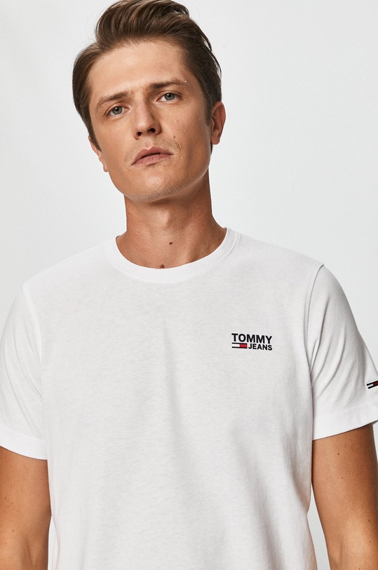 Tommy Jeans - Majica bez uzorka bijela DM0DM09588.NOS