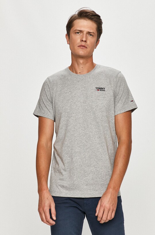 Tommy Jeans - Футболка бавовна сірий DM0DM09588.NOS