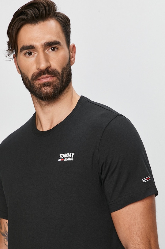 Tommy Jeans - Tricou uni negru DM0DM09588.NOS
