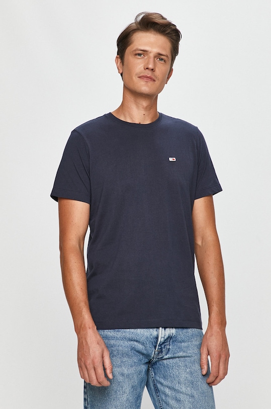 Tommy Jeans - Tricou uni bleumarin DM0DM09598.NOS