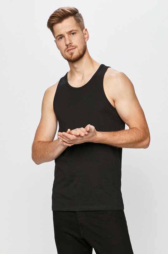 Jack & Jones - T-shirt (2-pack) bawełna czarny 12133910