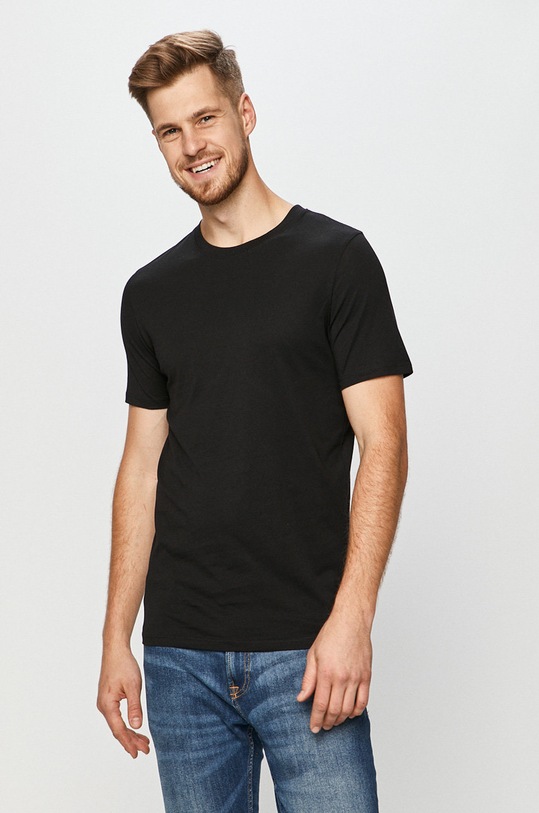 Jack & Jones - T-shirt (2-pack) bawełna czarny 12133913