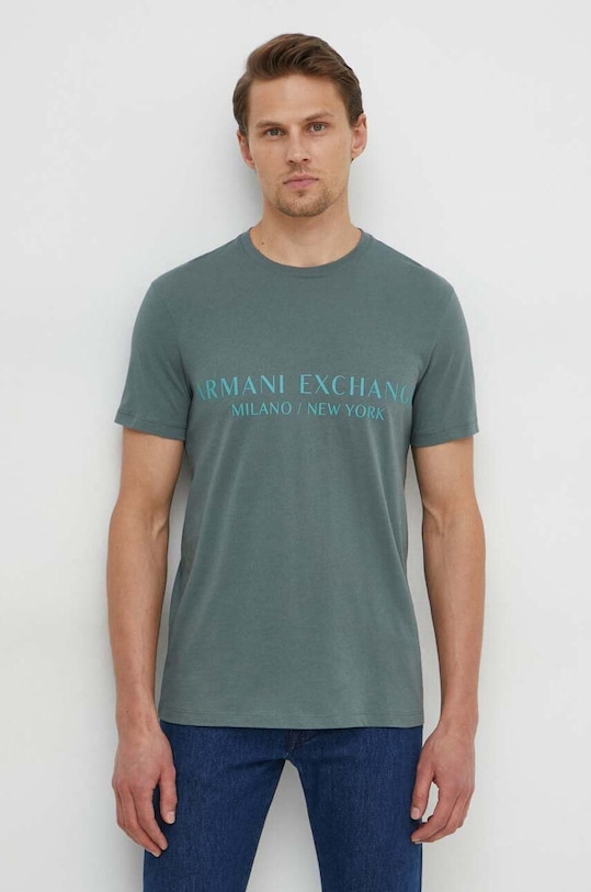 Armani Exchange t-shirt maglietta creativa verde 8NZT72.Z8H4Z
