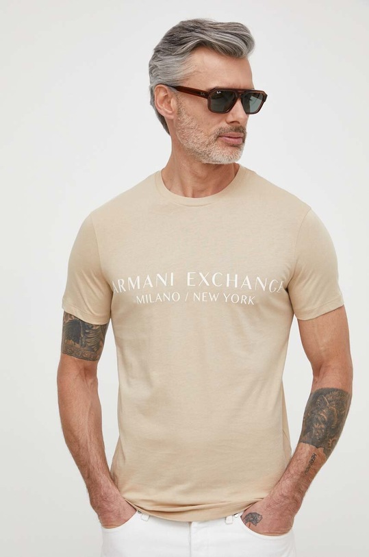 Armani Exchange t-shirt 8NZT72.Z8H4Z beżowy AW24