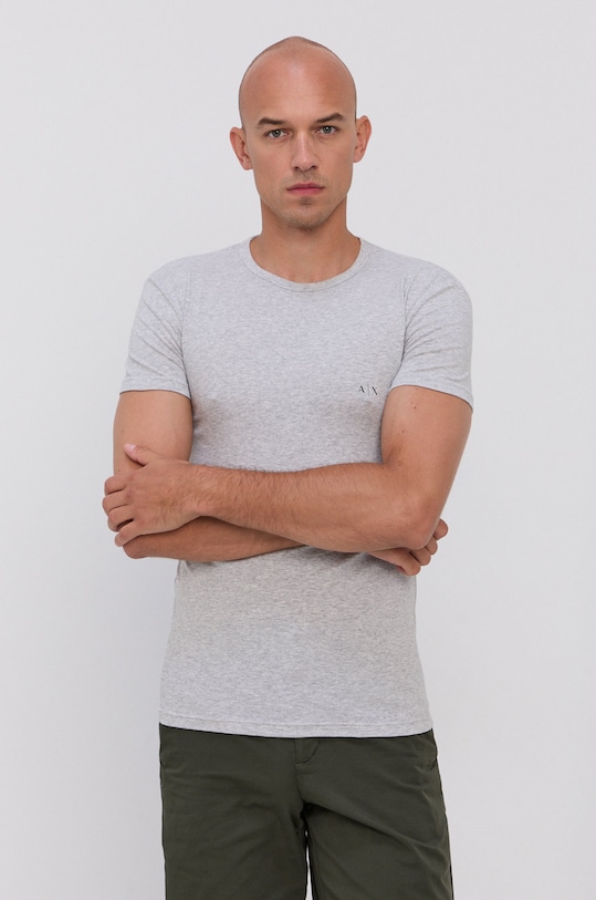 Armani Exchange t-shirt 2-pack z elastanem czarny 956005.CC282