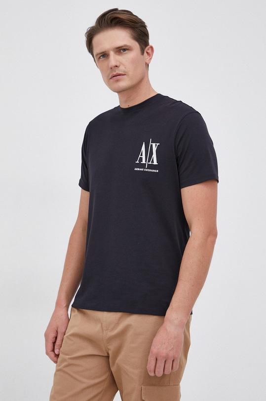Armani Exchange – T-shirt nadruk granatowy 8NZTPH.ZJH4Z