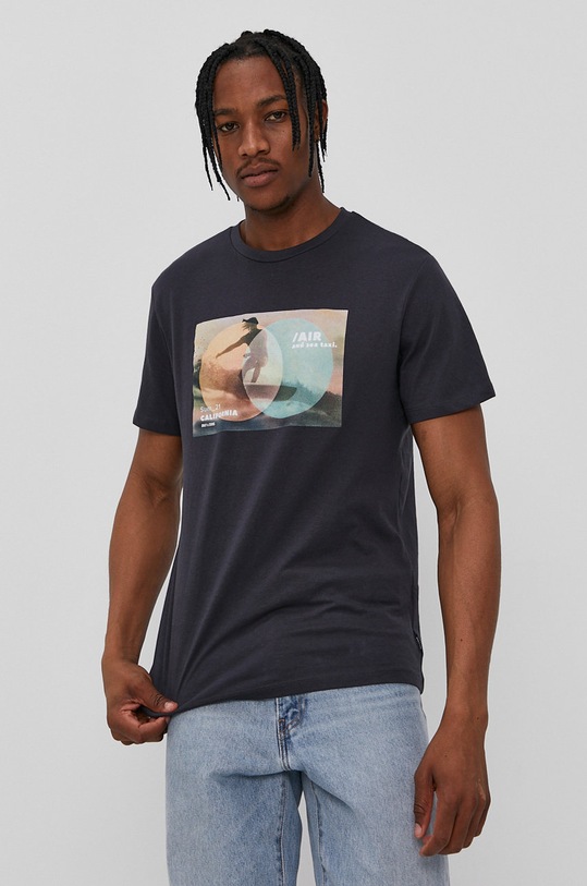 Only & Sons T-shirt nadruk granatowy 22019747