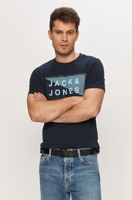 Jack & Jones - Tričko potisk námořnická modř 12185035