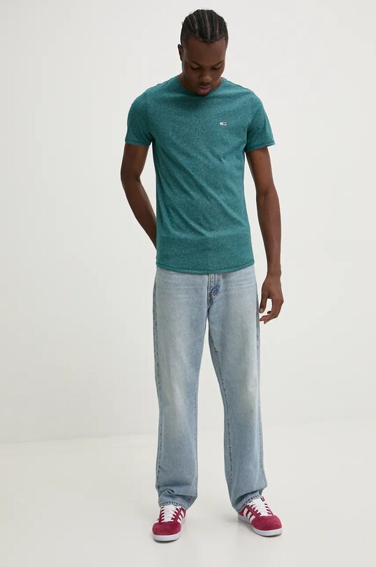 Tommy Jeans t-shirt DM0DM09586 turkusowy AA00