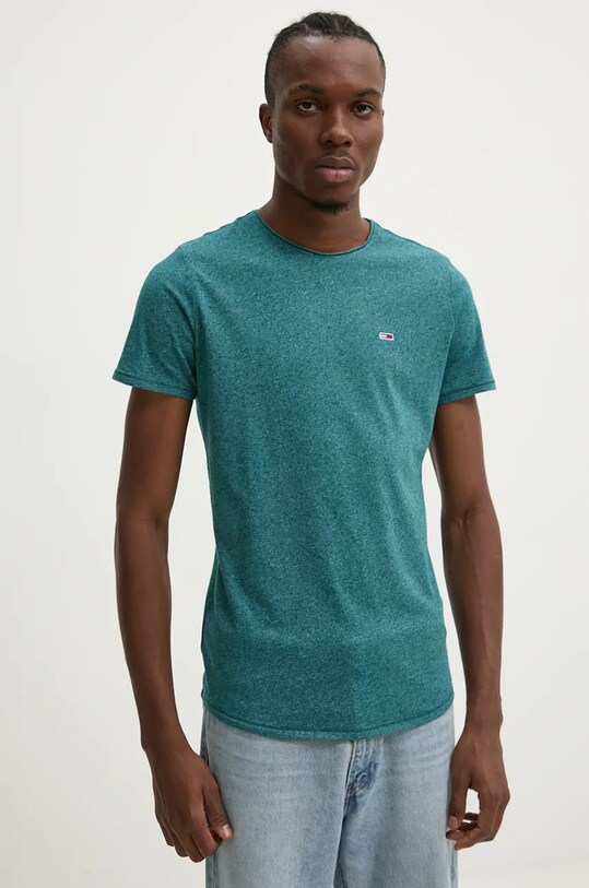 Tommy Jeans t-shirt turkusowy DM0DM09586