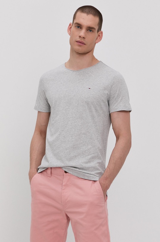 Tričko Tommy Jeans hladký šedá DM0DM09586