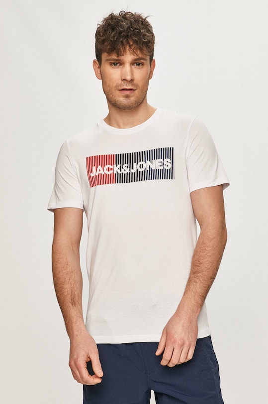 Jack & Jones - T-shirt nadruk biały 12151955.