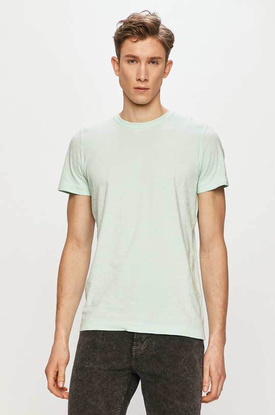Jack & Jones - Tričko jednofarebný tyrkysová 12175520.
