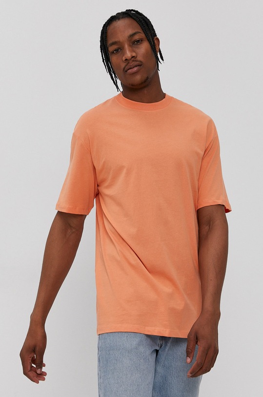 Bavlnené tričko Jack & Jones jednofarebný oranžová 12185628