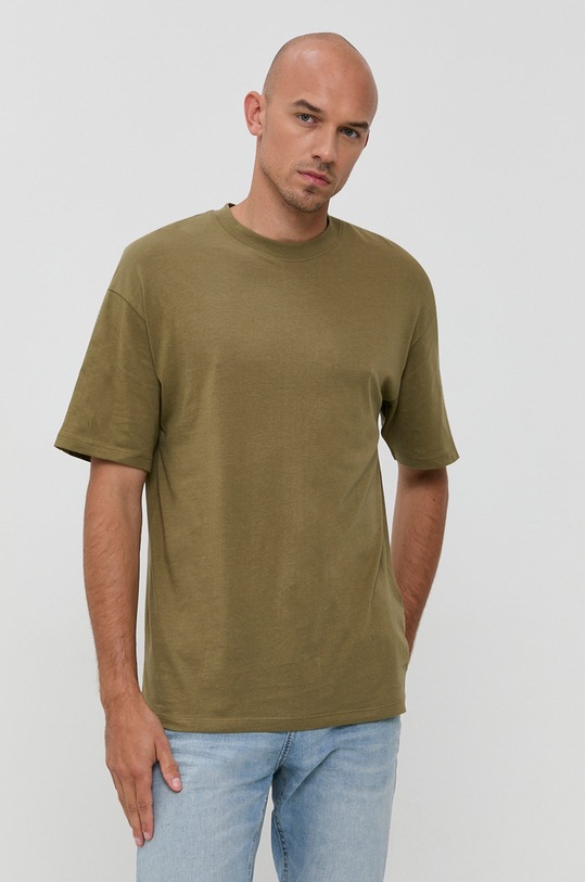 Jack & Jones T-shirt bawełniany bawełna zielony 12185628