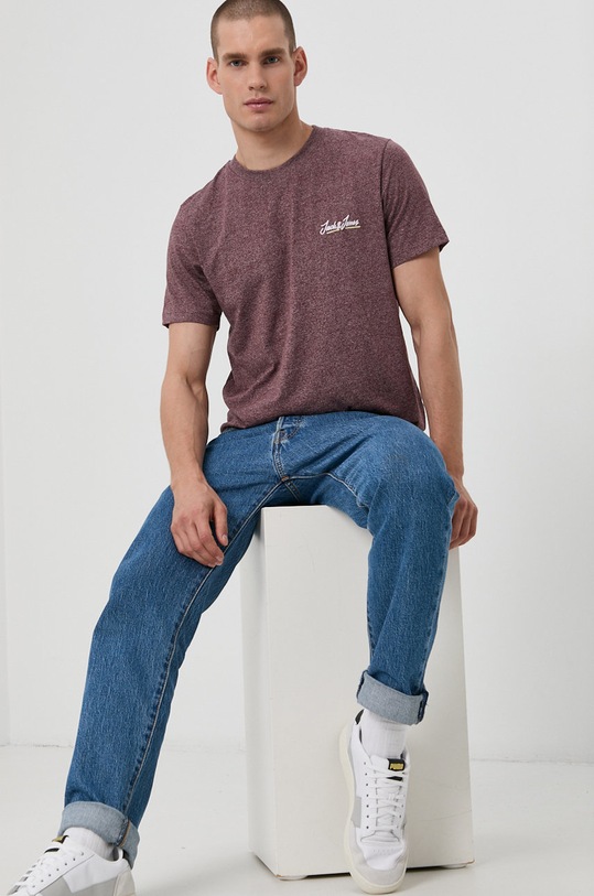Jack & Jones - T-shirt 12186758 bordowy AA00