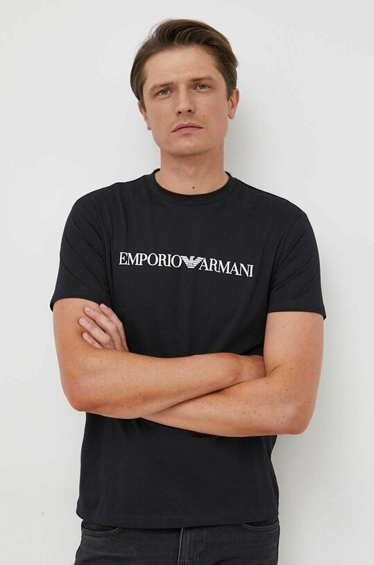 Pamučna majica Emporio Armani crna 8N1TN5.1JPZZ