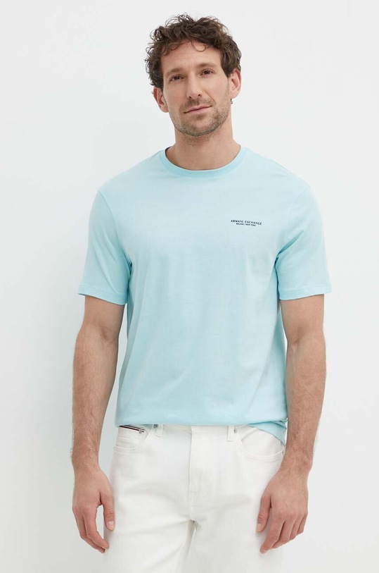 Armani Exchange tricou din bumbac albastru 8NZT91.Z8H4Z.NOS