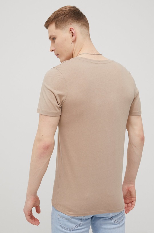 Oblečenie Bavlnené tričko Jack & Jones 12199474.Crockery béžová