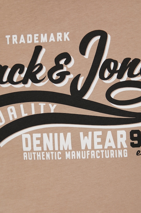 Bavlnené tričko Jack & Jones 12199474.Crockery béžová