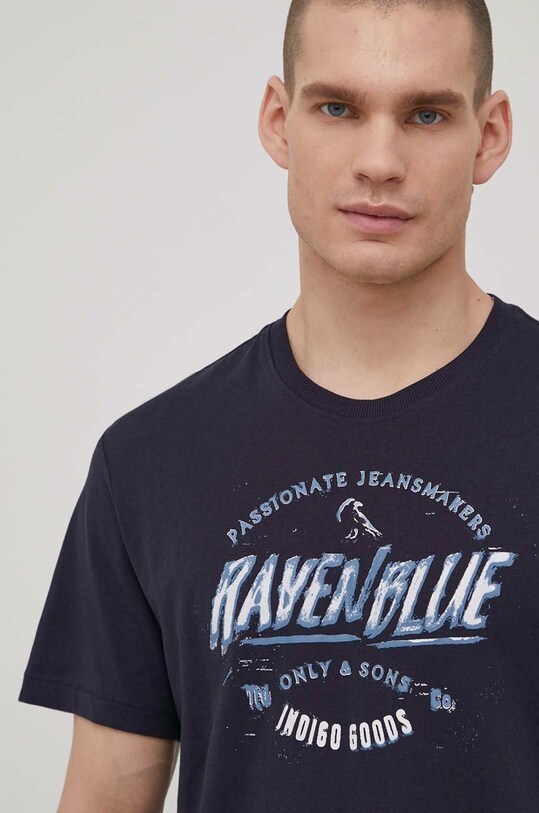 Only & Sons t-shirt bawełniany granatowy 22021521.NightSky