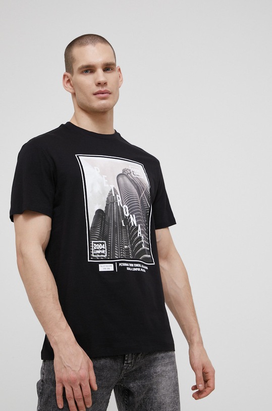 Only & Sons t-shirt bawełniany nadruk czarny 22021777.Black