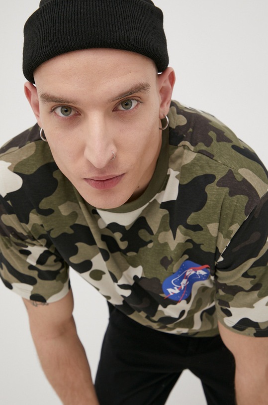 Only & Sons tricou din bumbac print verde 22021861.OliveNight