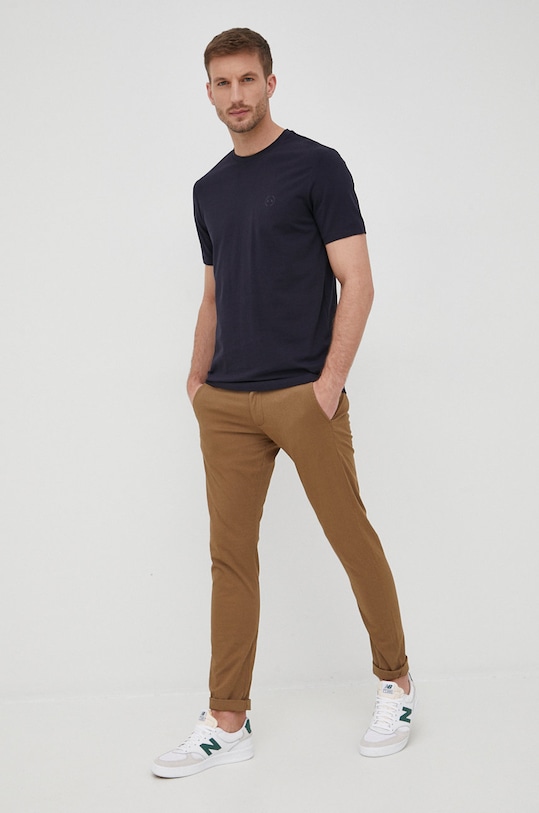 Armani Exchange t-shirt bawełniany 8NZT84.Z8M9Z.NOS 8NZT84.Z8M9Z.NOS granatowy AA00