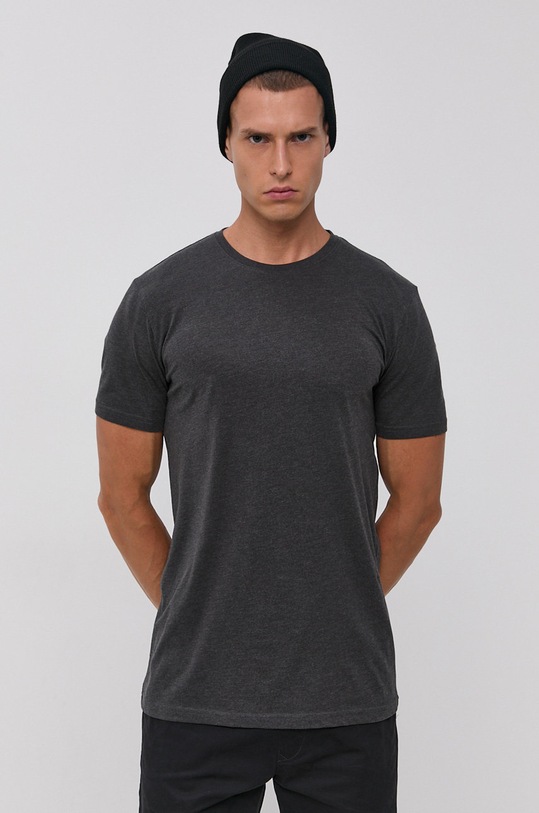 Solid T-shirt bawełniany bawełna szary 21103651.798288