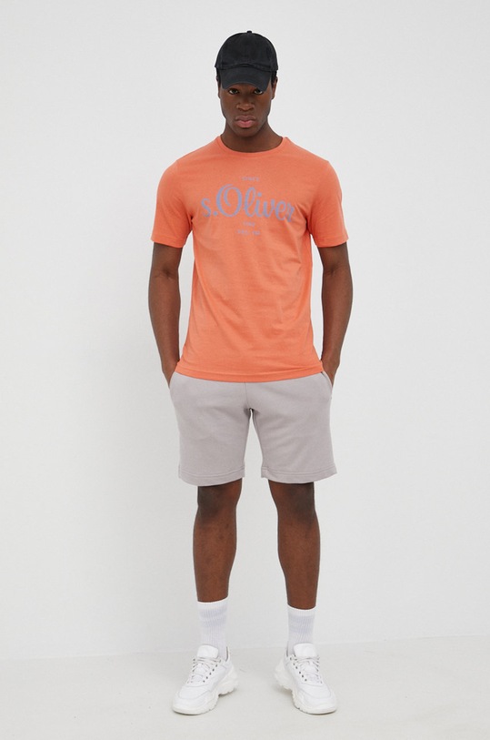 Bavlnené tričko s.Oliver 2057432.2371 oranžová AA00