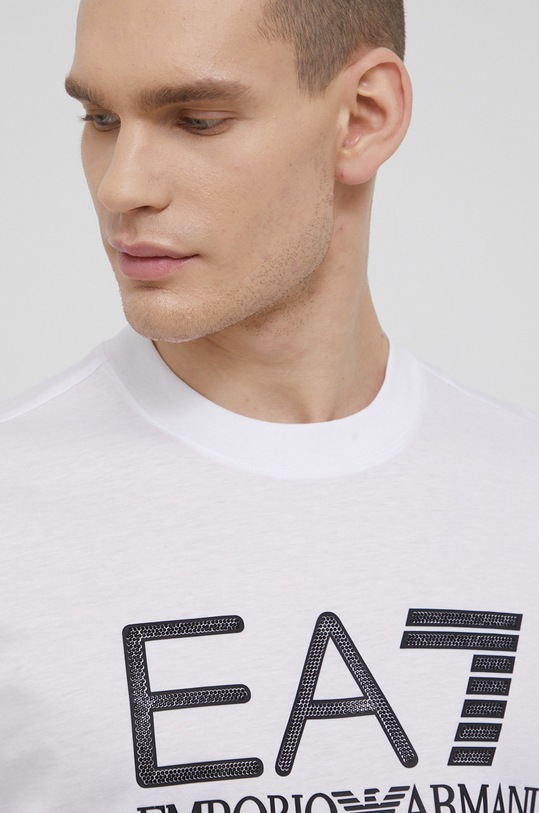 Bavlněné tričko EA7 Emporio Armani 3LPT37.PJFBZ.NOS bílá AA00