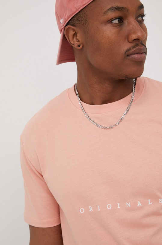 Bavlněné tričko Jack & Jones růžová 12176780.CoralPink