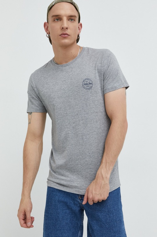 Jack & Jones t-shirt regular szary 12205022.LightGreyM
