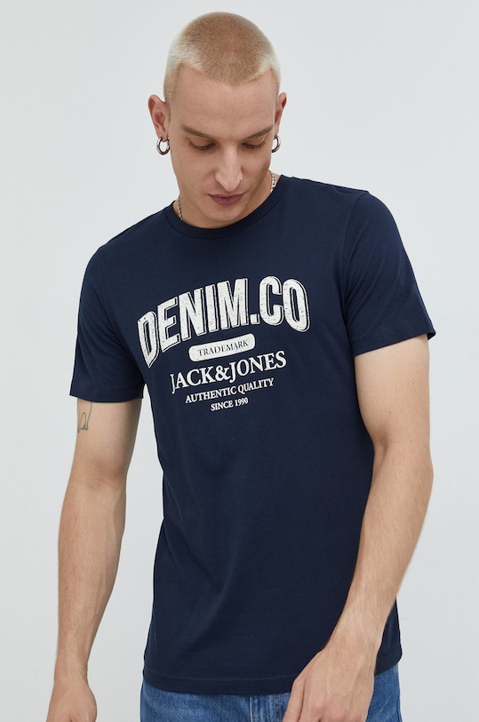 Oblečení Bavlněné tričko Jack & Jones 12210949.NavyBlazer námořnická modř