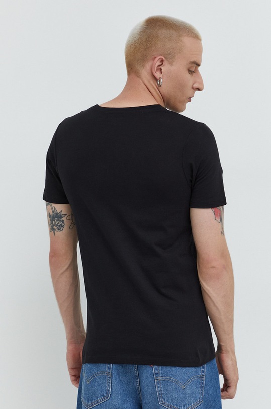 Odzież Jack & Jones t-shirt bawełniany 12210949.Black czarny