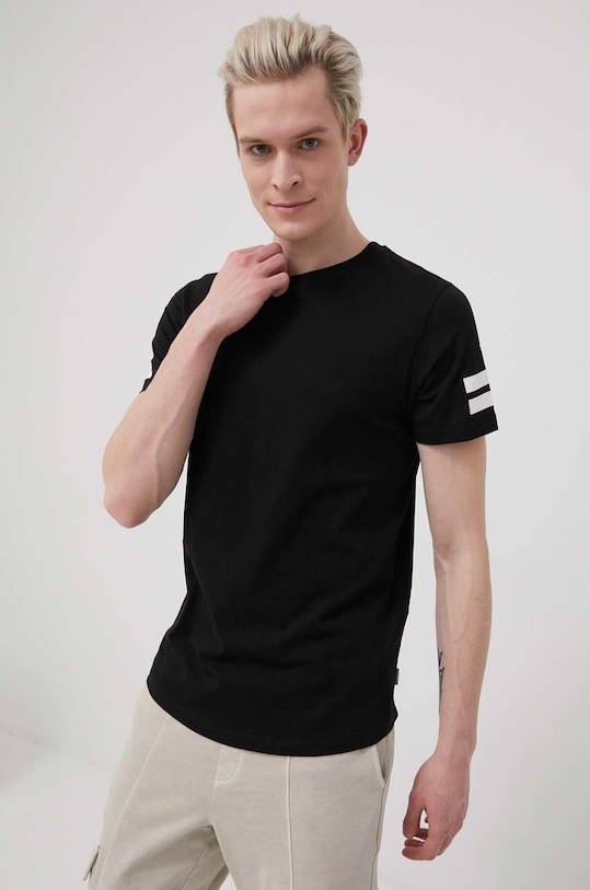 Bavlněné tričko Jack & Jones potisk černá 12116021.Black