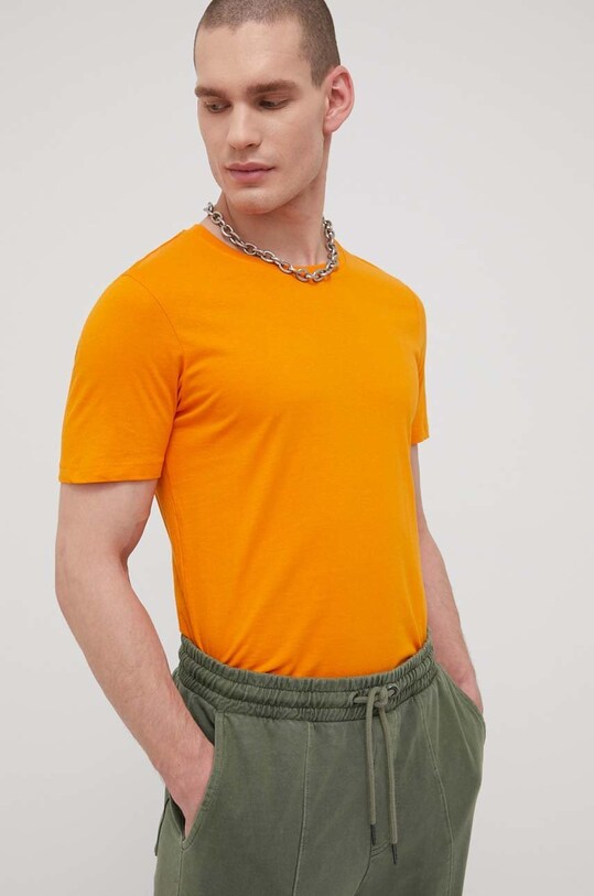 Bavlněné tričko Jack & Jones oranžová 12156101.DarkChedda