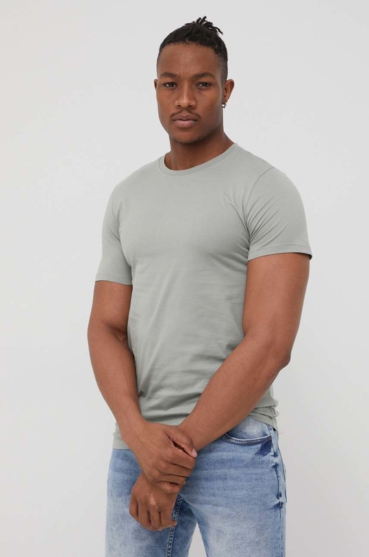 Jack & Jones t-shirt bawełniany bawełna zielony 12156101.SlateGray