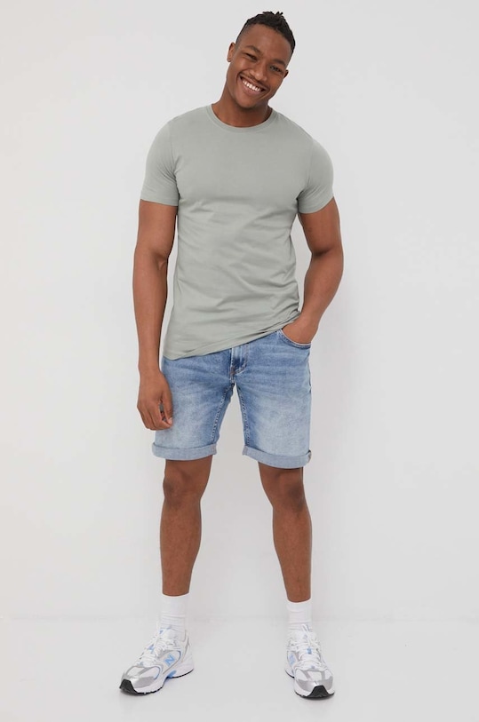 Jack & Jones t-shirt bawełniany 12156101.SlateGray zielony AA00