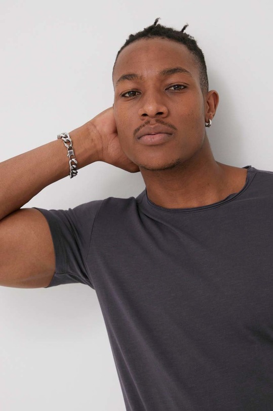 Jack & Jones t-shirt bawełniany bawełna szary 12182498.Asphalt