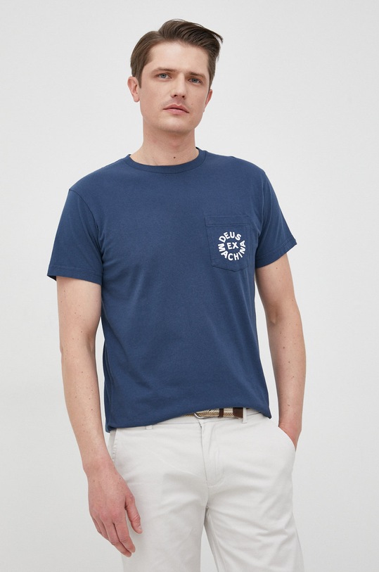 Deus Ex Machina t-shirt bawełniany nadruk granatowy T.DMA51995